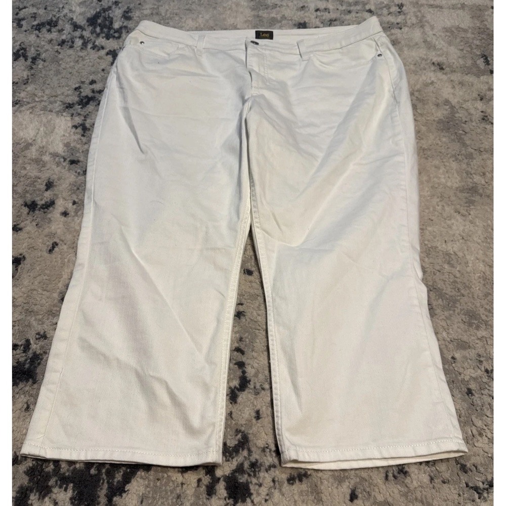 Lee White Womens Plus Sz 20 Medium Capri Jean / Pants